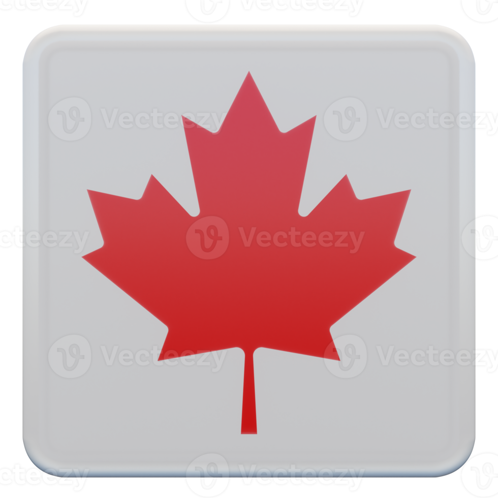 Canada 3d textured glossy square flag png