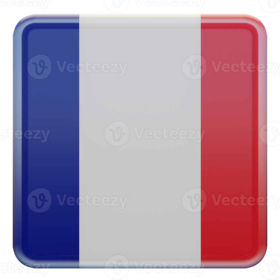 bandera cuadrada brillante texturizada 3d de francia png