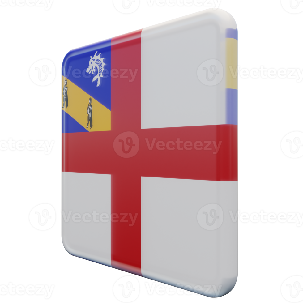 Herm Right View 3d textured glossy square flag png