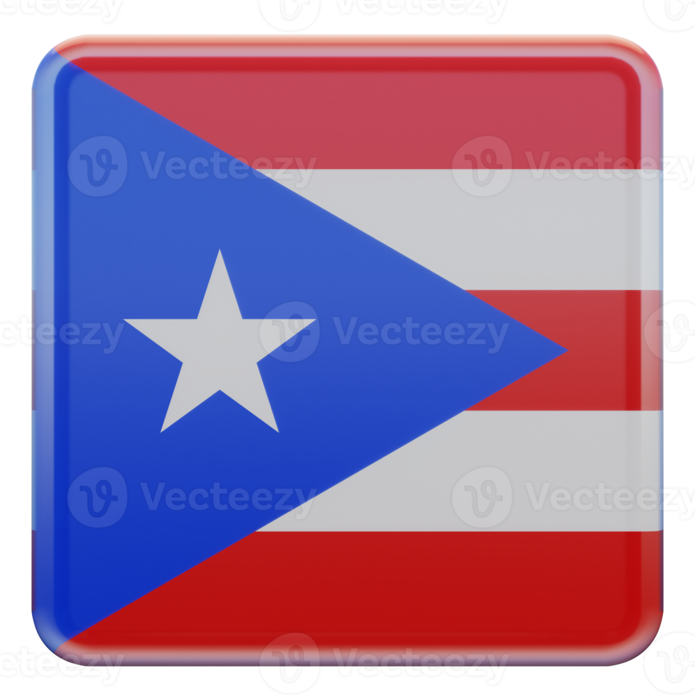 puerto rico 3d getextureerde glanzend plein vlag png