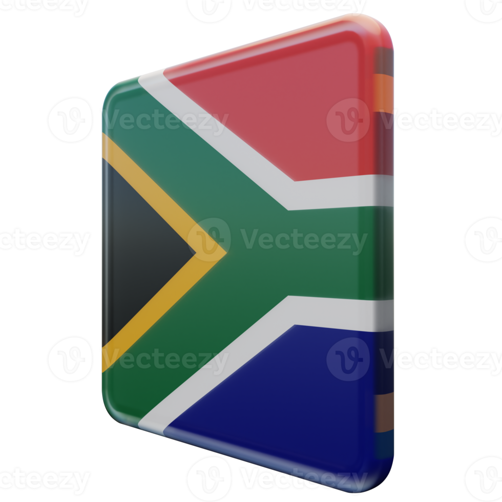 South Africa Right View 3d textured glossy square flag png