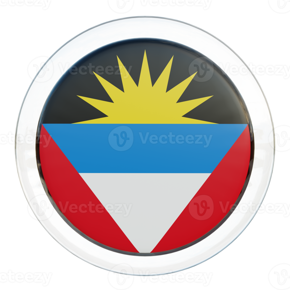 Antigua and Barbuda 3d textured glossy circle flag png