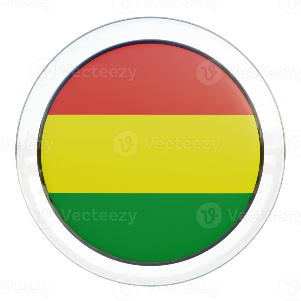 Bolivia 3d textured glossy circle flag png