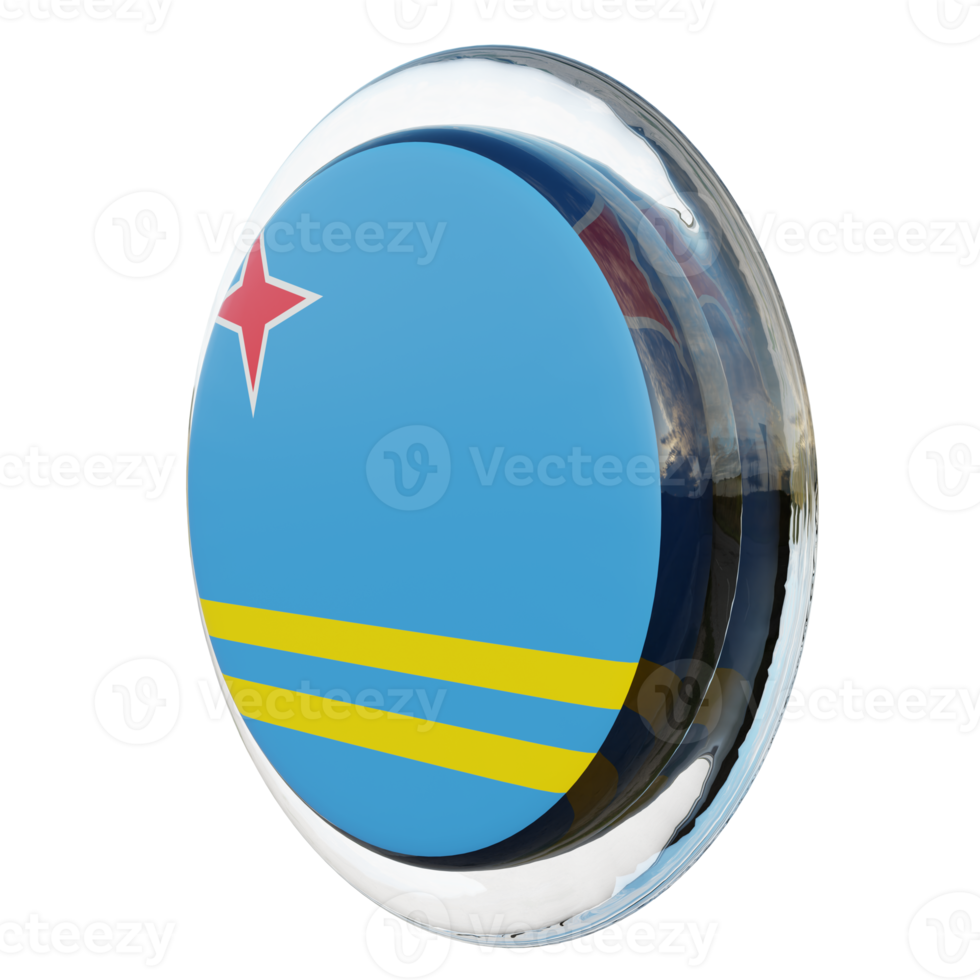 Aruba Right View 3d textured glossy circle flag png