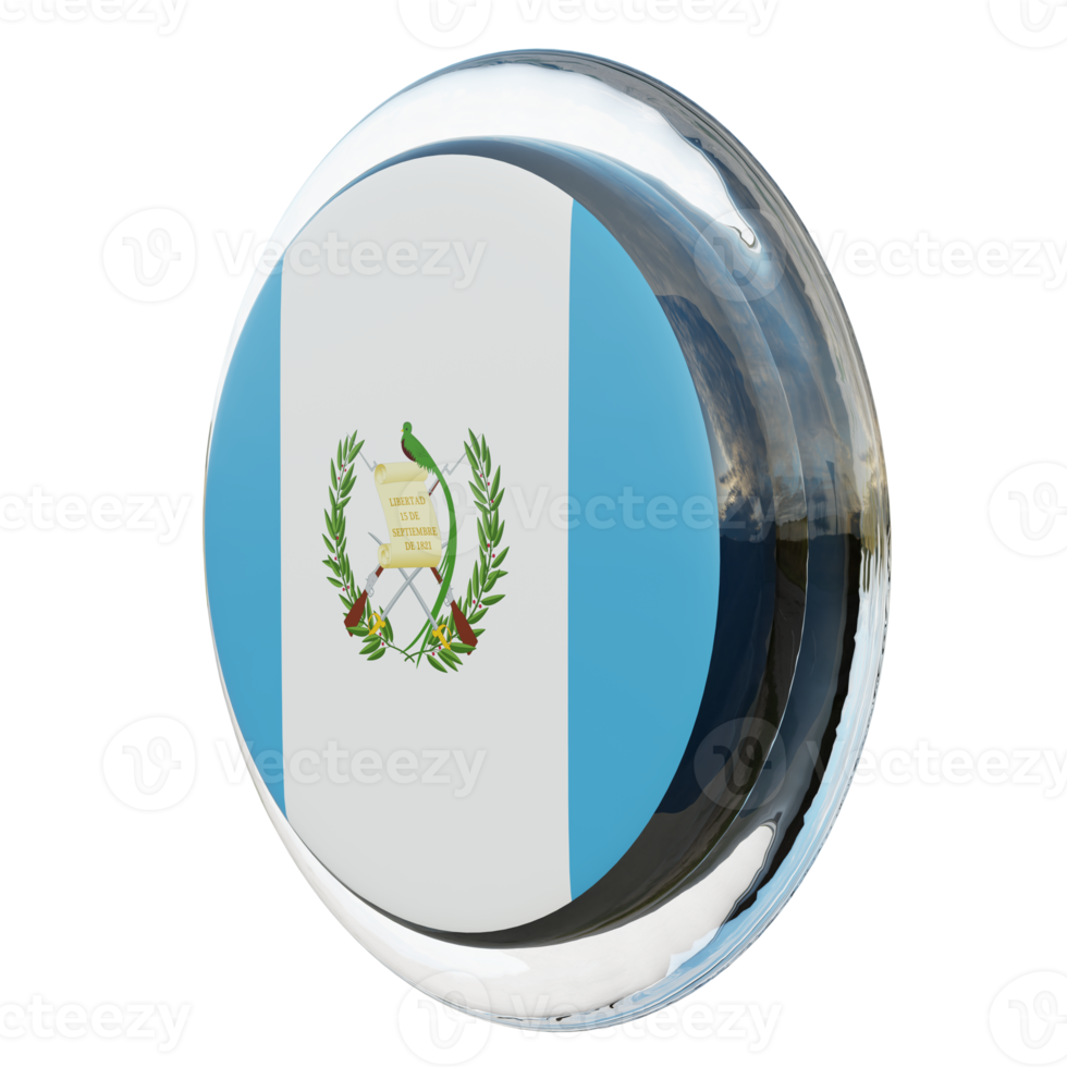 guatemala vue droite drapeau de cercle brillant texturé 3d png