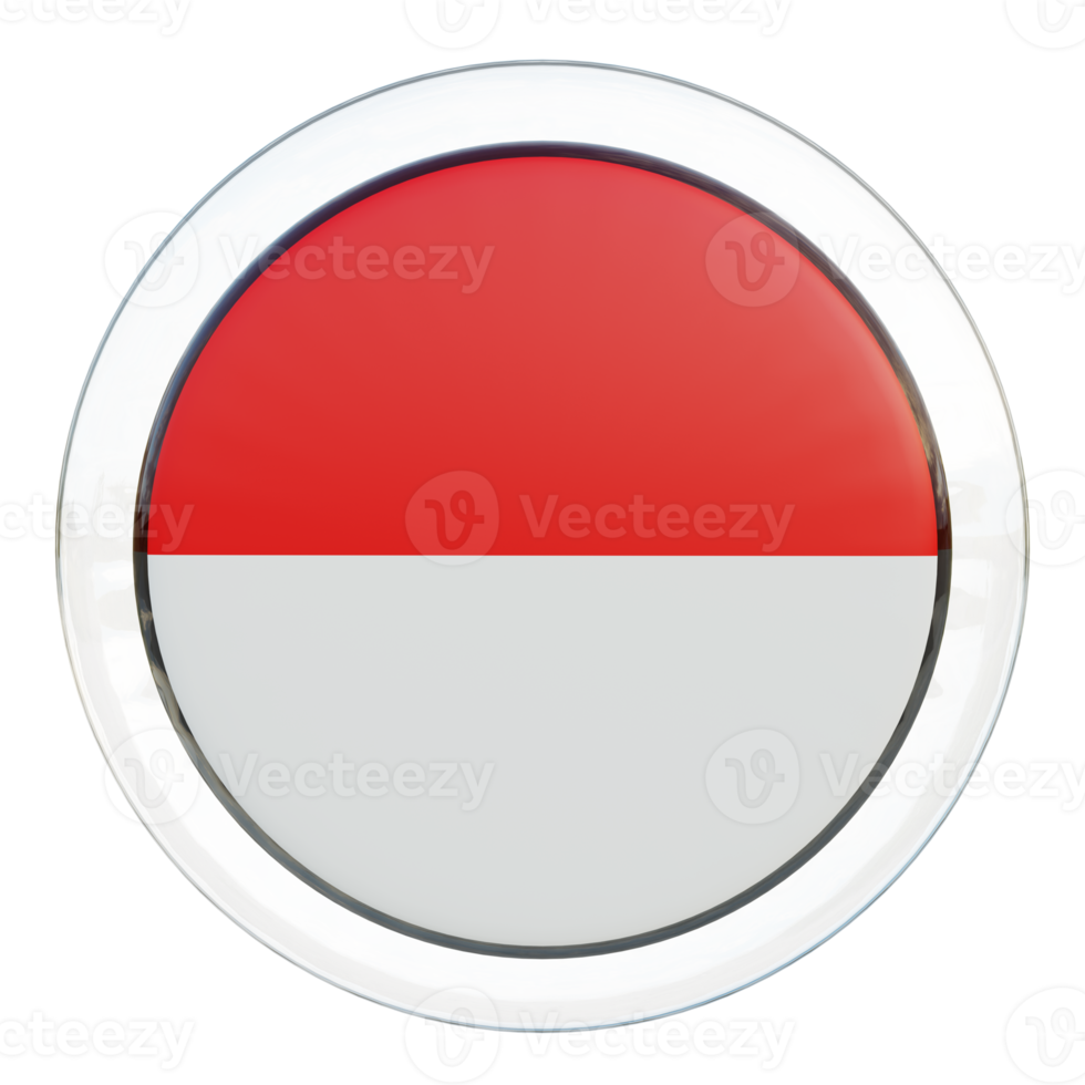 bandera de círculo brillante con textura 3d de indonesia png