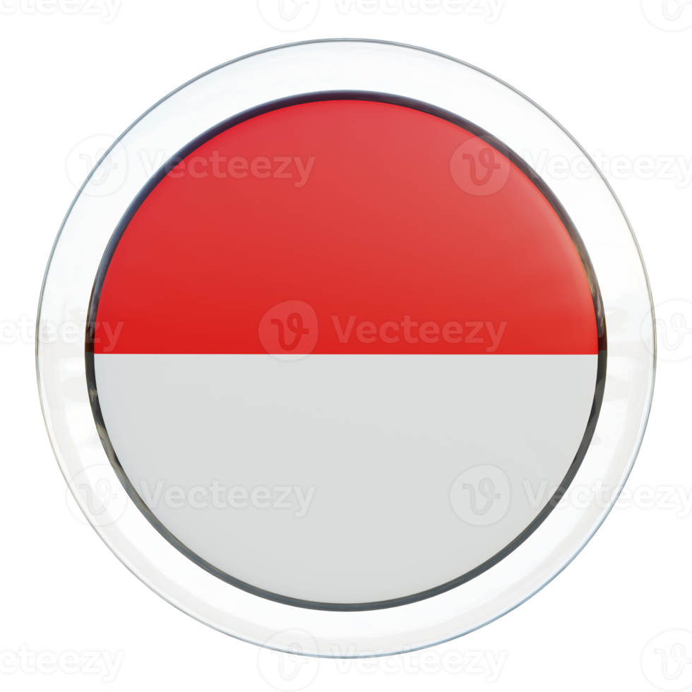 Indonesia 3d textured glossy circle flag png