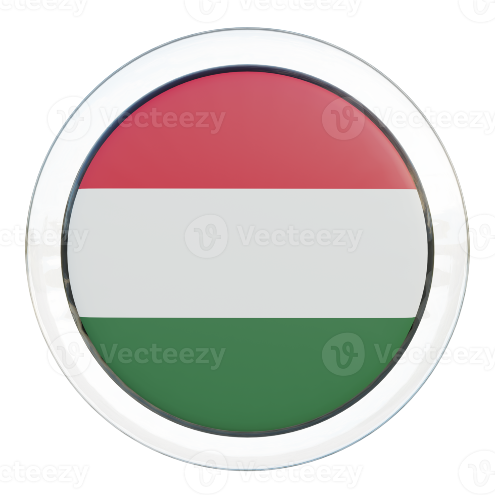 Hungary 3d textured glossy circle flag png