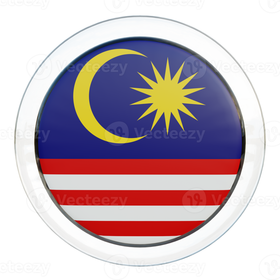 Malaysia 3d textured glossy circle flag png