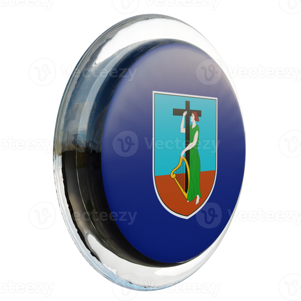 Montserrat Left View 3d textured glossy circle flag png