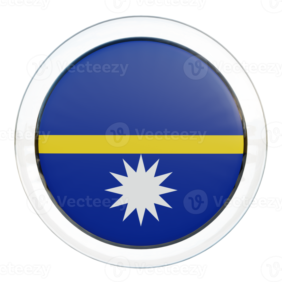 Nauru 3d textured glossy circle flag png
