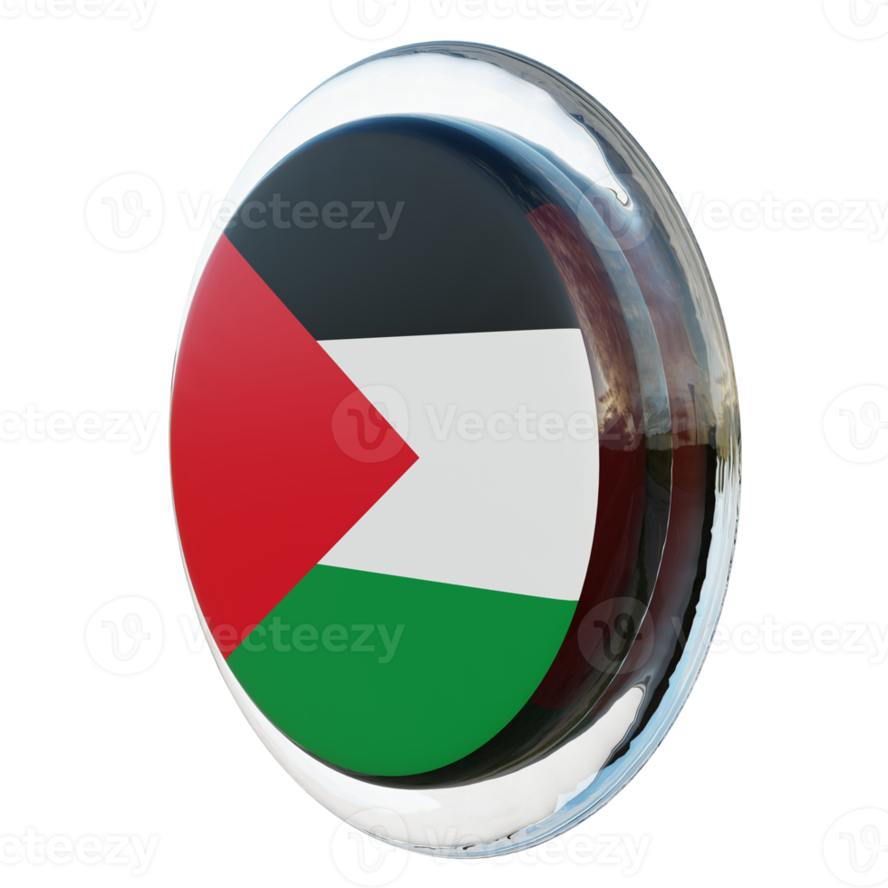 Palestina giusto Visualizza 3d strutturato lucido cerchio bandiera png