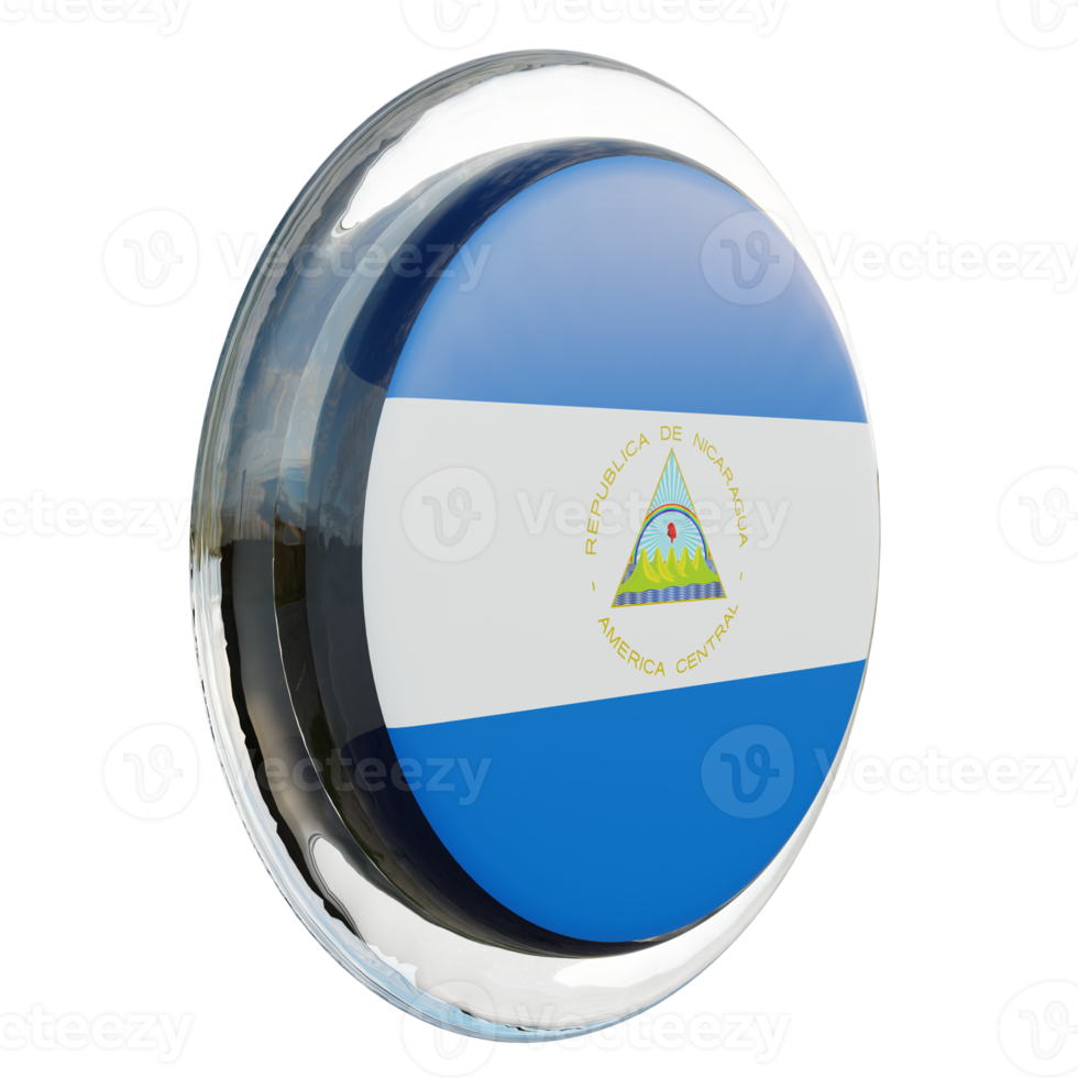 Nicaragua Left View 3d textured glossy circle flag png