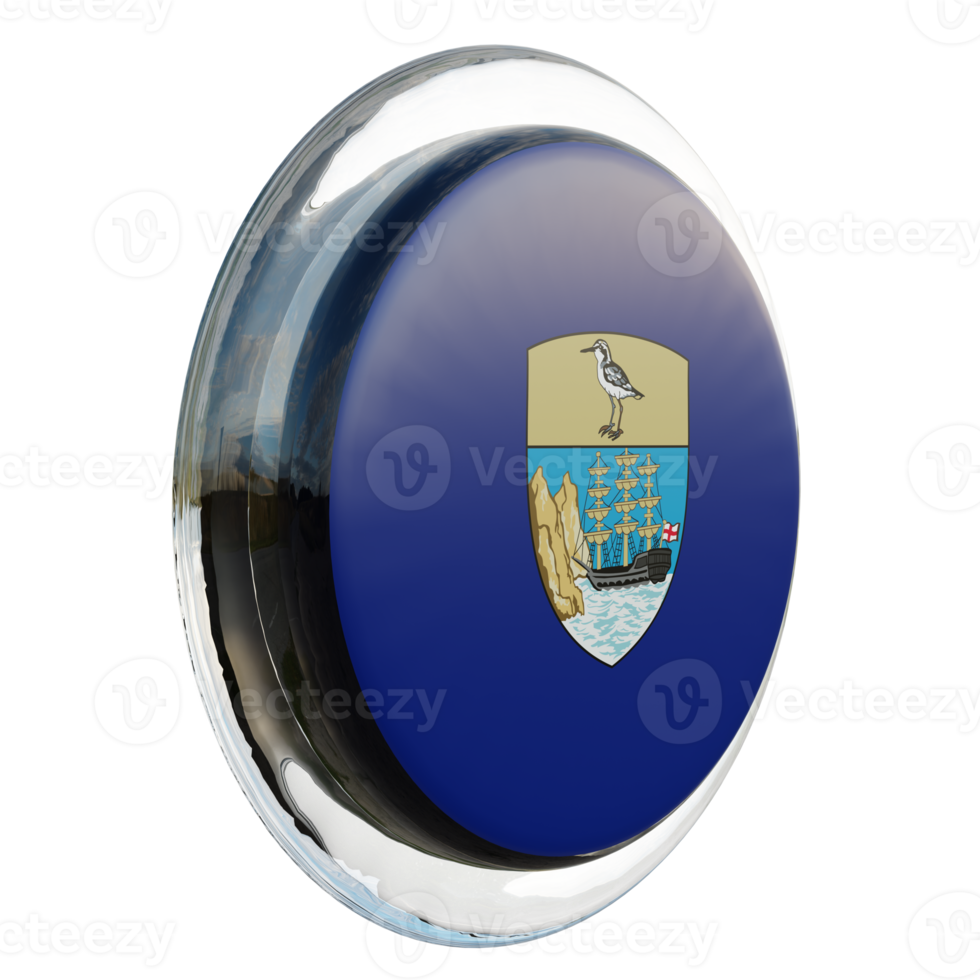 Saint Helena Left View 3d textured glossy circle flag png