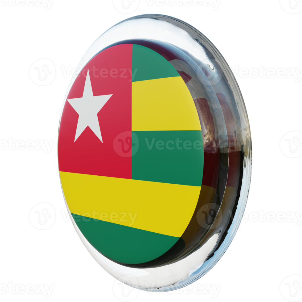 togo vista direita bandeira de círculo brilhante texturizado 3d png