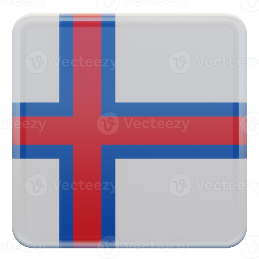 Faroe Islands 3d textured glossy square flag png