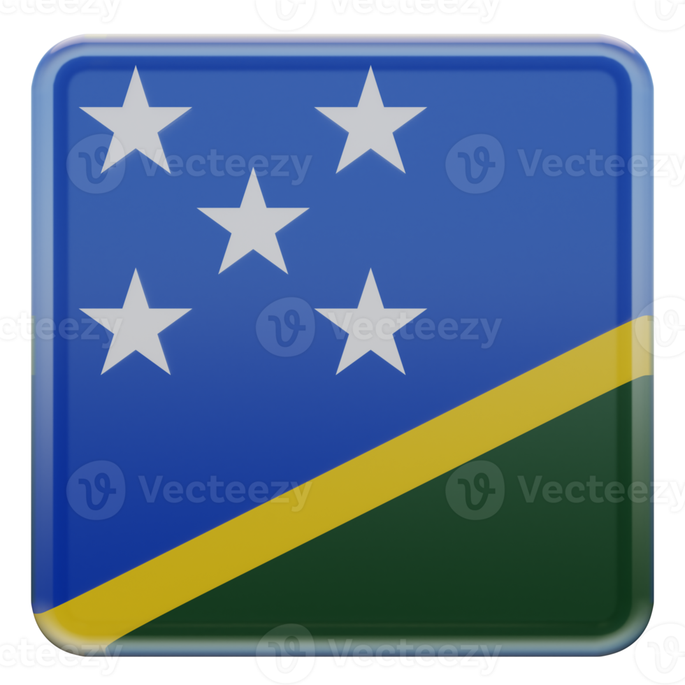 Solomon Islands 3d textured glossy square flag png