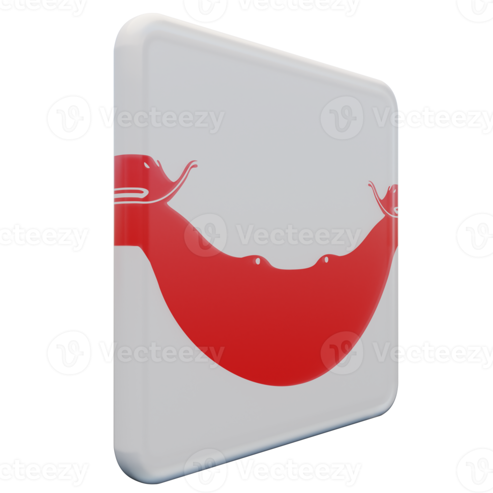 Rapa Nui Chile Left View 3d textured glossy square flag png