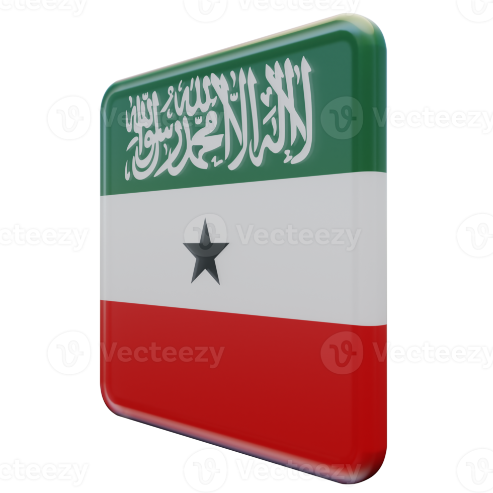 Somaliland Right View 3d textured glossy square flag png
