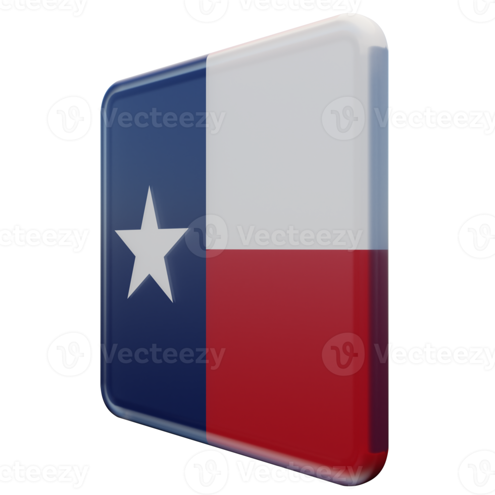 Texas Right View 3d textured glossy square flag png