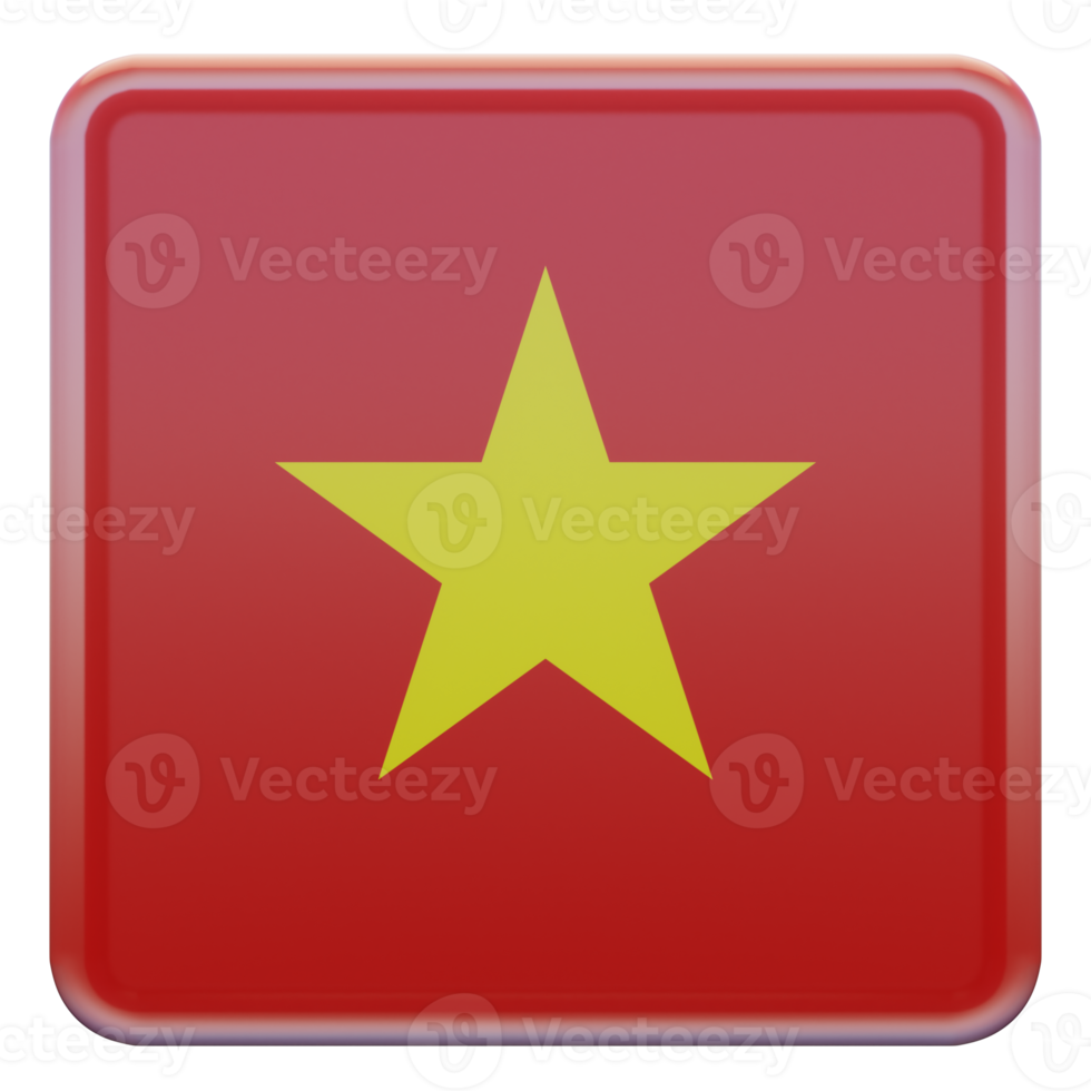 Vietnam 3d getextureerde glanzend plein vlag png