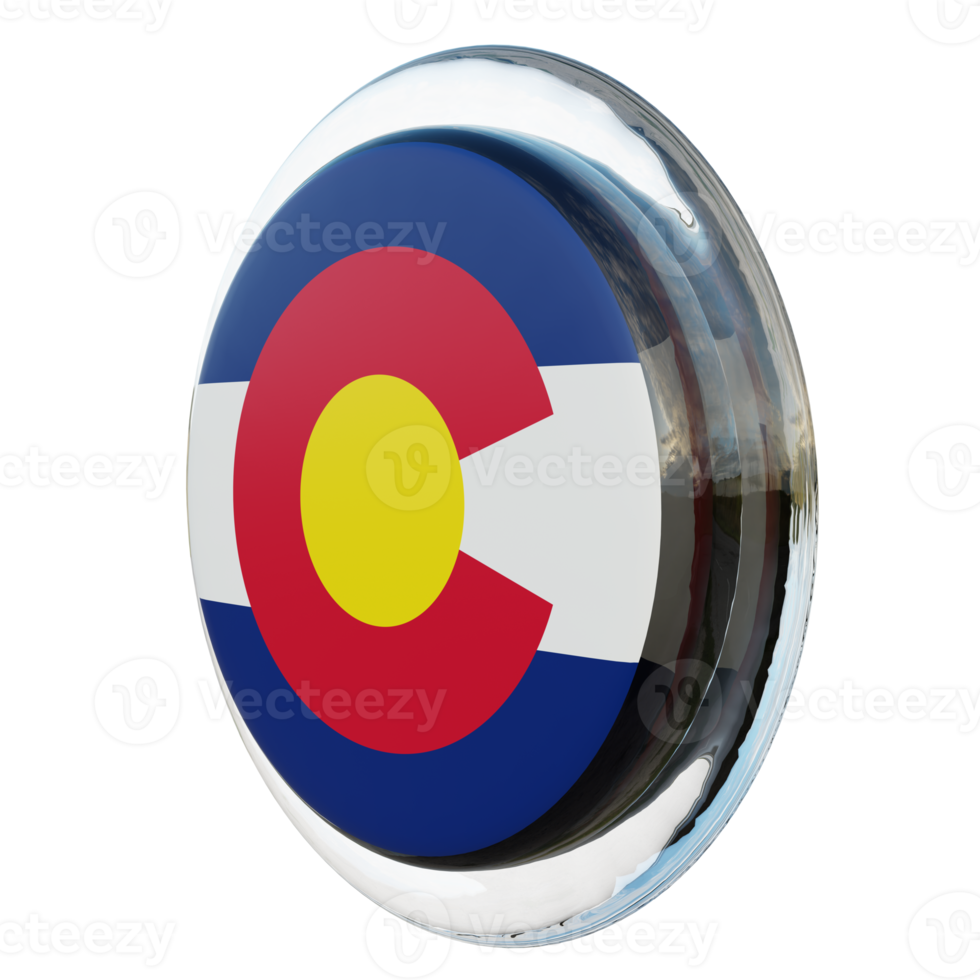 Colorado Right View 3d textured glossy circle flag png