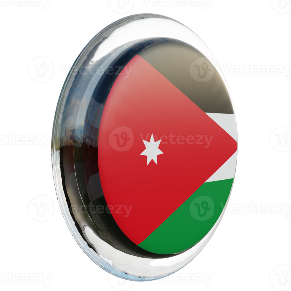 Jordan Left View 3d textured glossy circle flag png