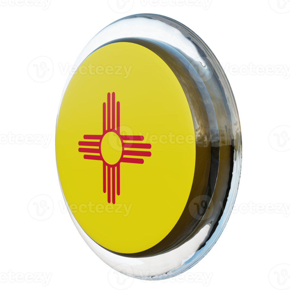 New Mexico Right View 3d textured glossy circle flag png