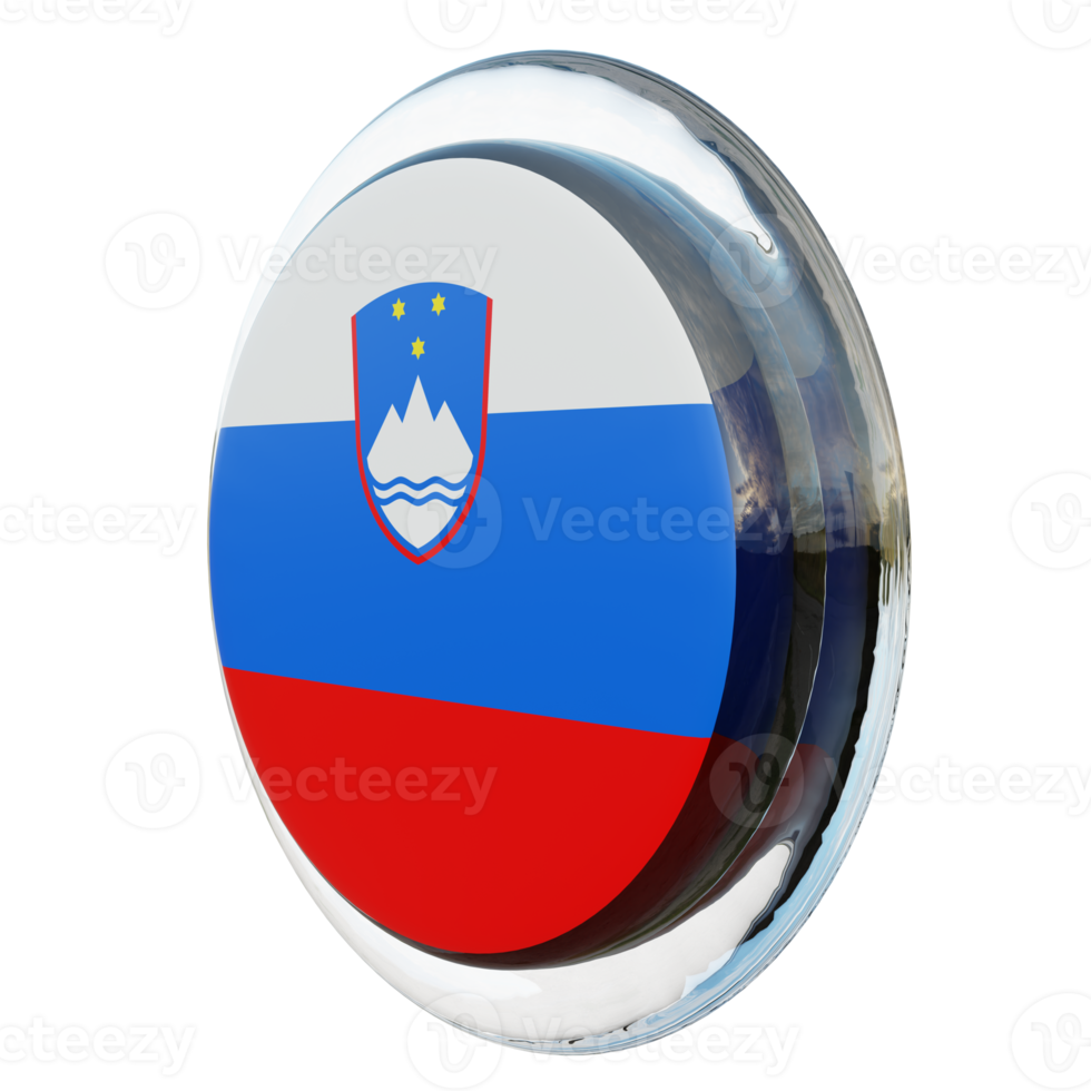 Slovenia Right View 3d textured glossy circle flag png