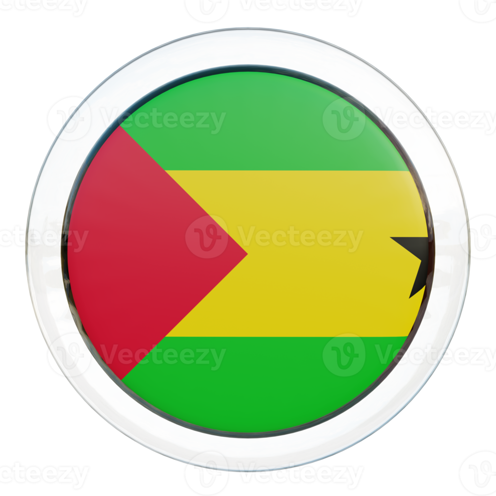 sao tomé et principe drapeau de cercle brillant texturé 3d png