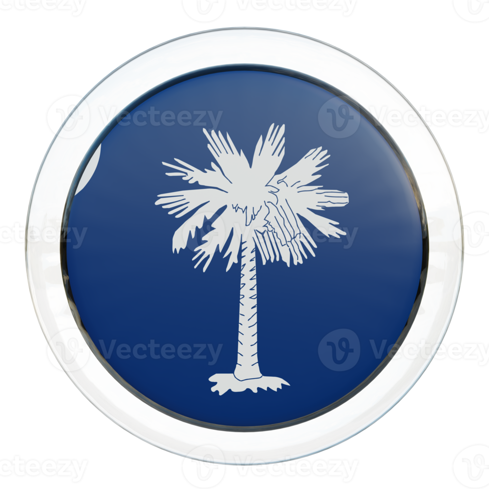 South Carolina 3d textured glossy circle flag png