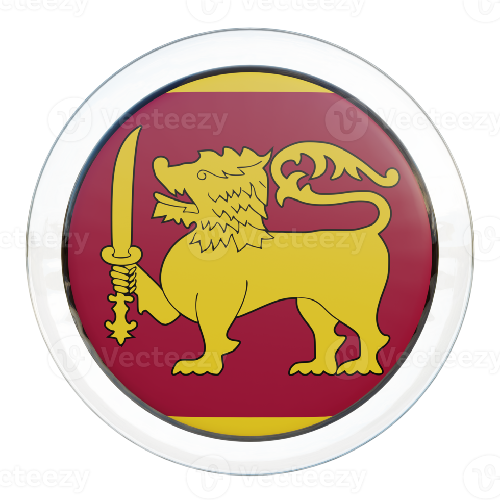 Sri Lanka 3d textured glossy circle flag png