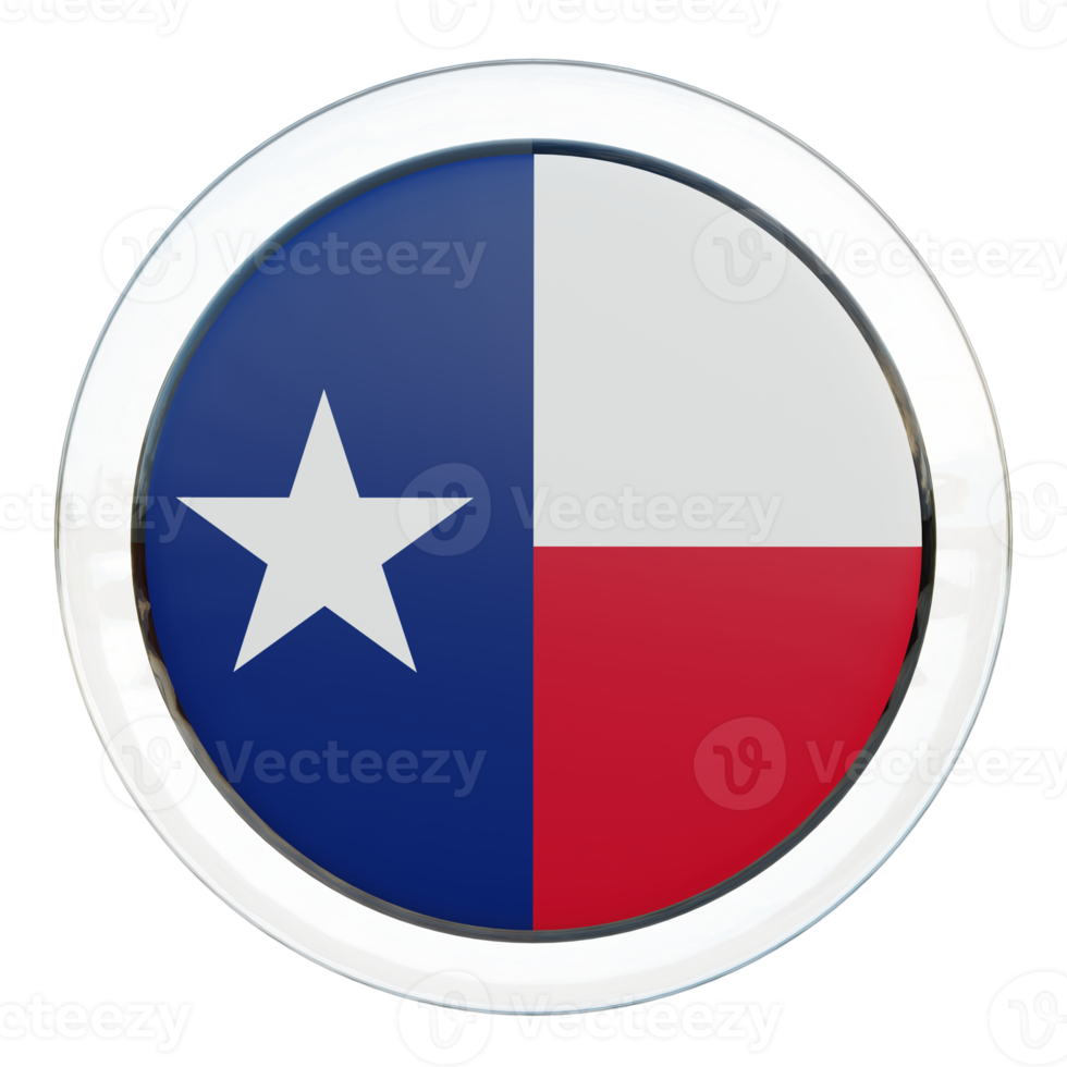 Texas 3d getextureerde glanzend cirkel vlag png