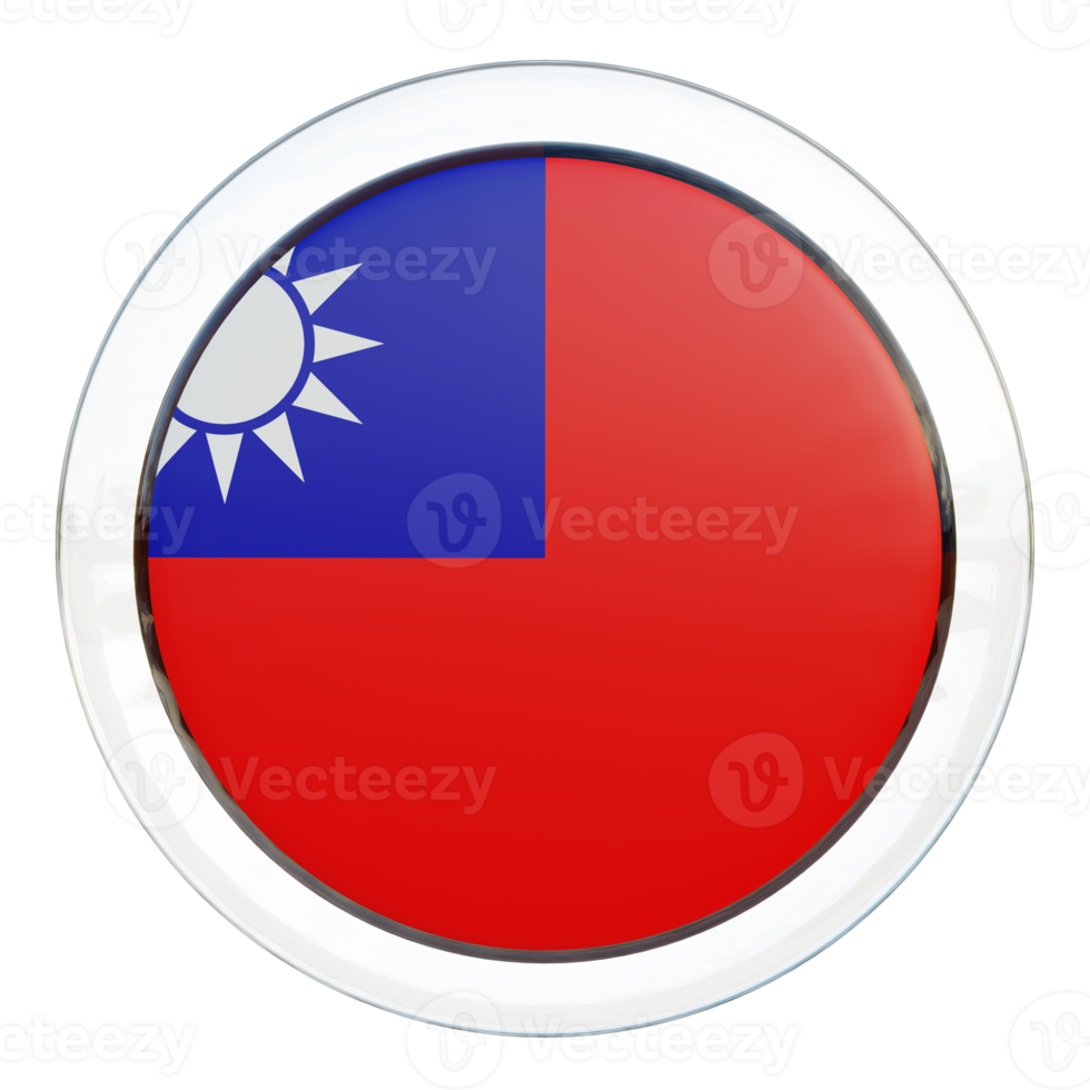 Taiwan Republic of China 3d textured glossy circle flag png