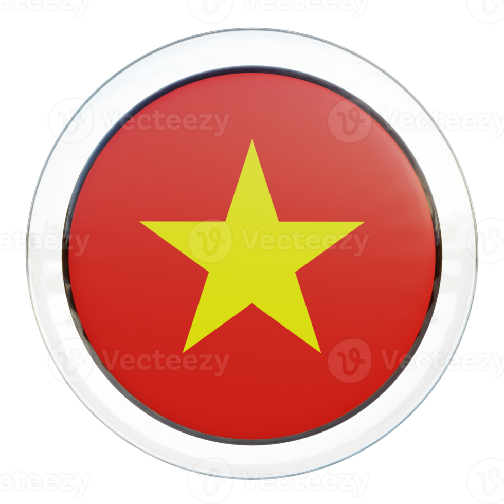 Vietnam 3d textured glossy circle flag png