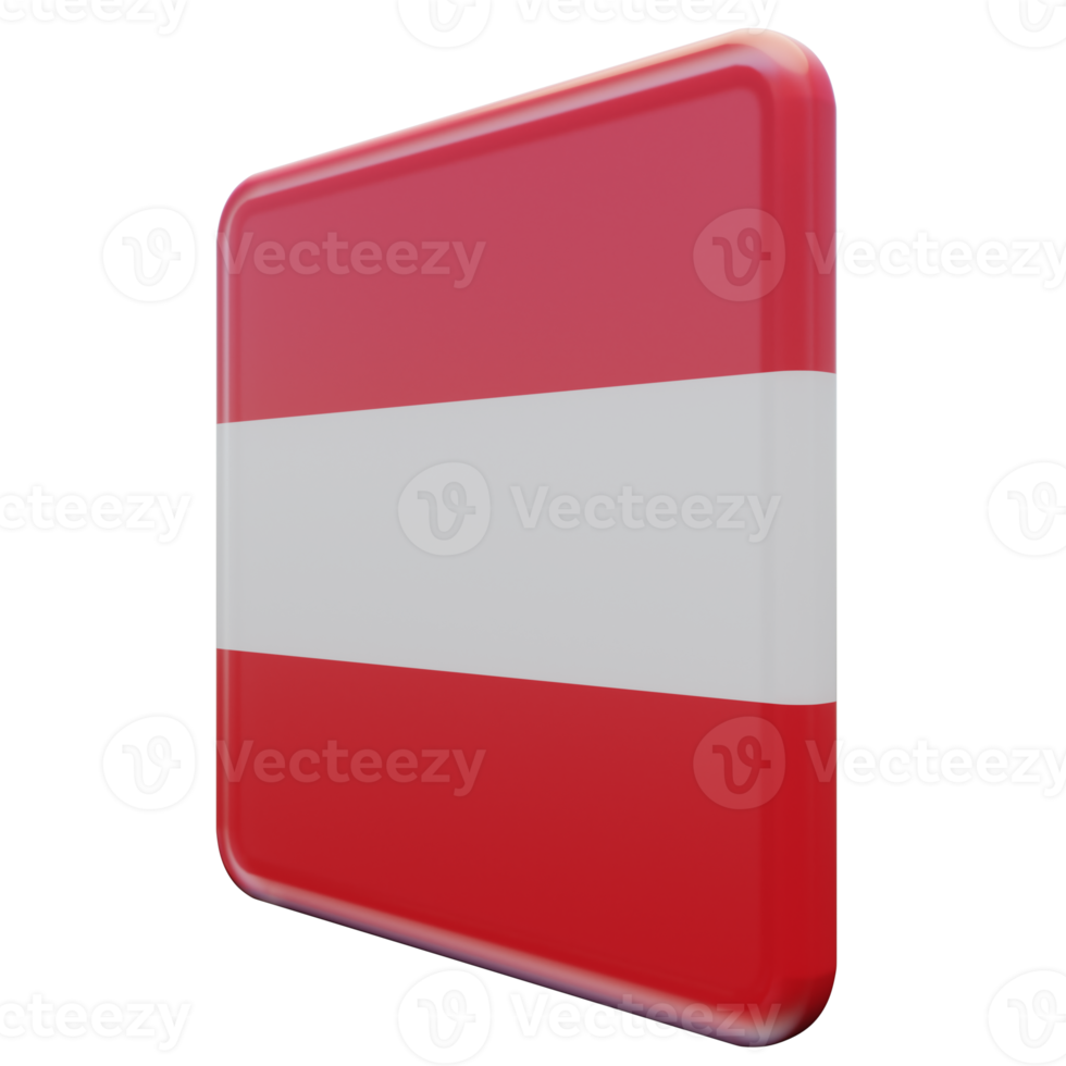 Austria Right View 3d textured glossy square flag png