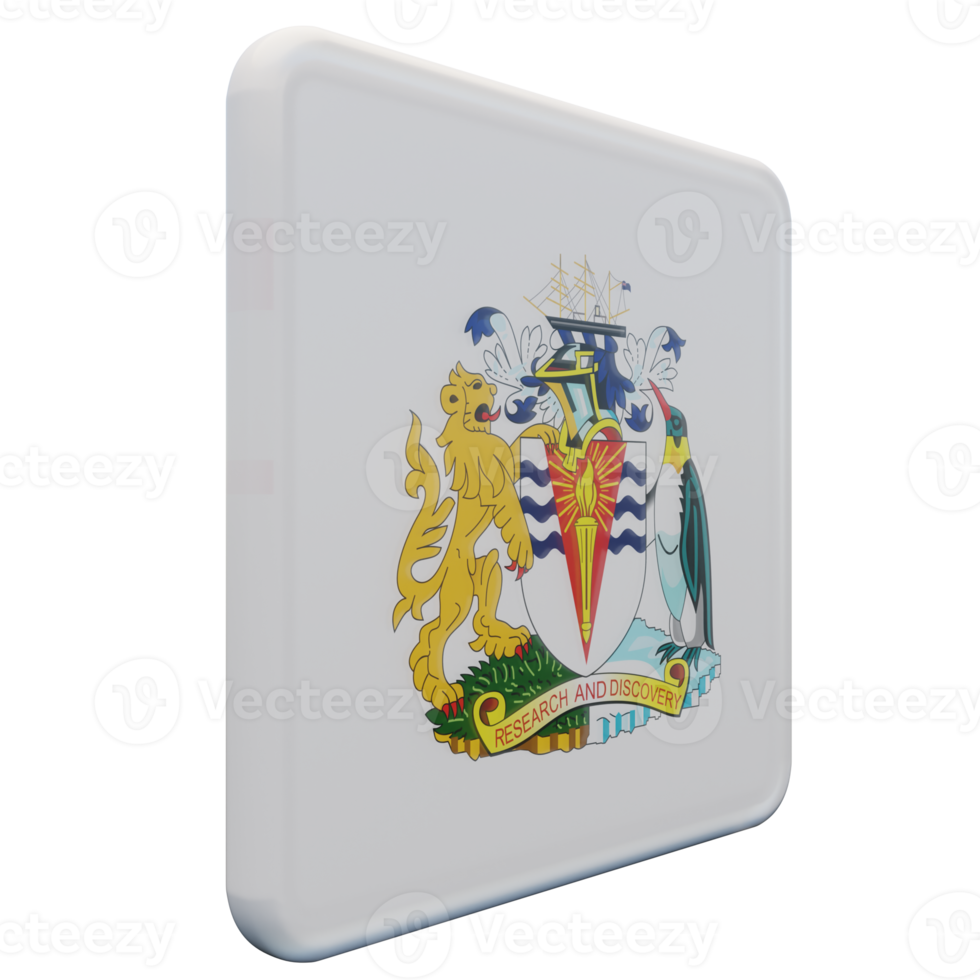 British Antarctic Territory Left View 3d textured glossy square flag