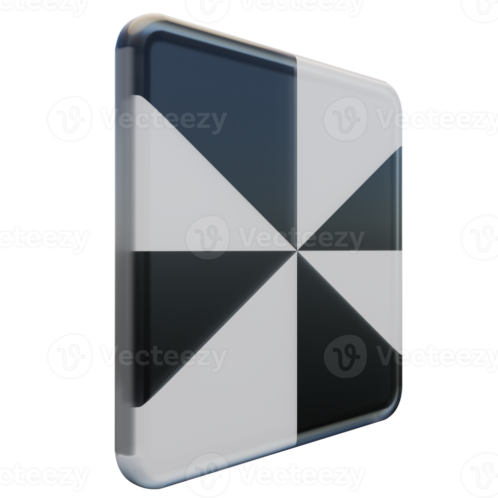 Ceuta Left View 3d textured glossy square flag png