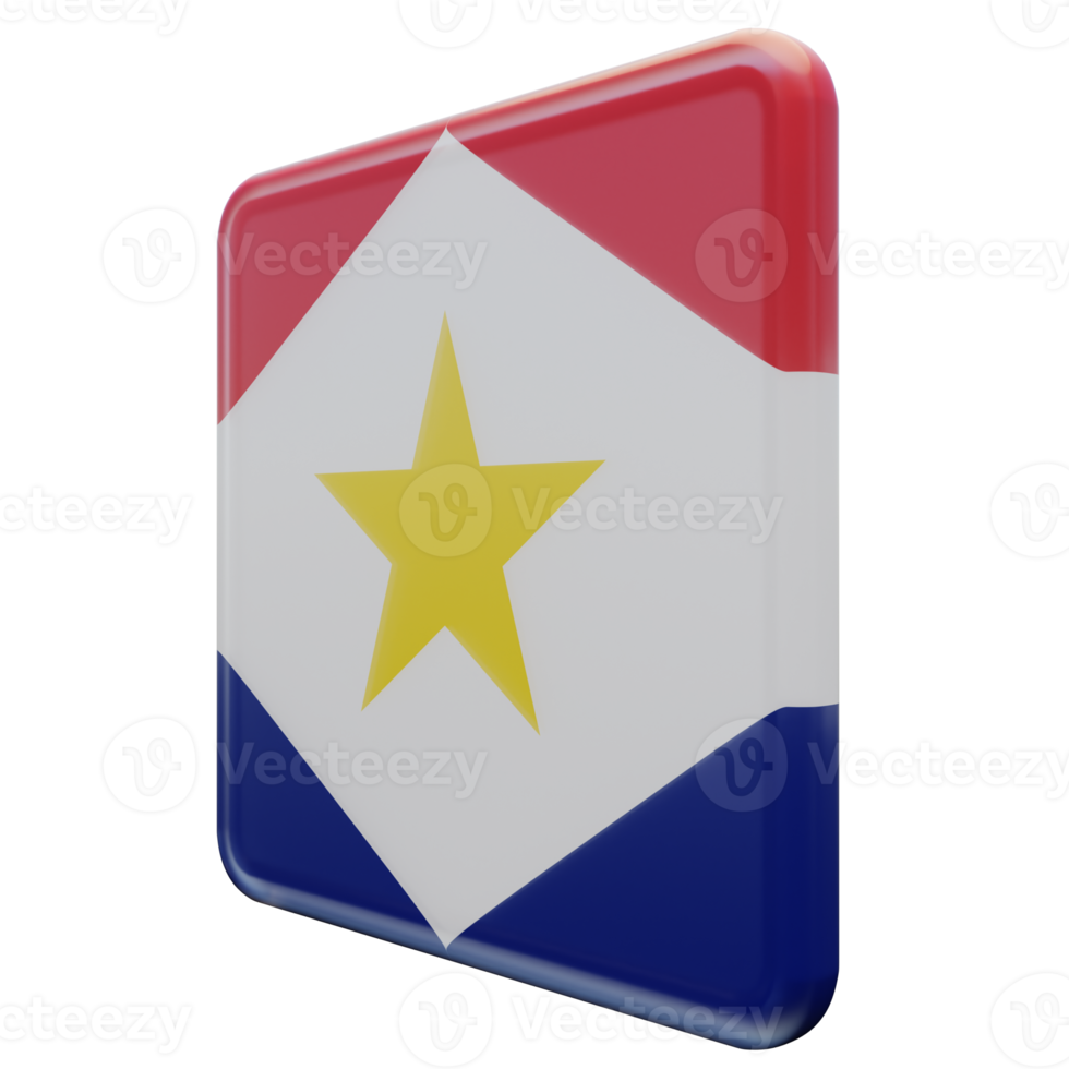 Saba Right View 3d textured glossy square flag png