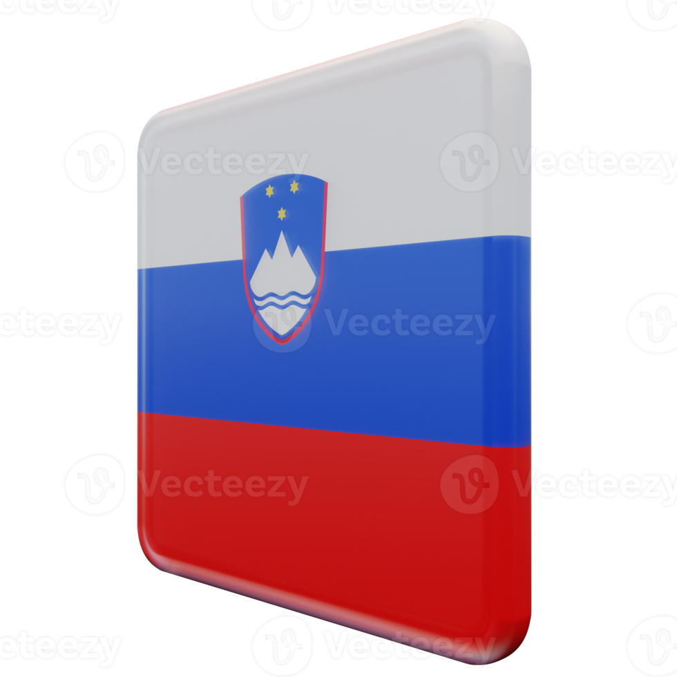 Slovenia Right View 3d textured glossy square flag png