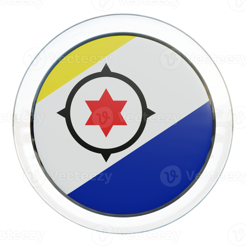 Bonaire 3d textured glossy circle flag png