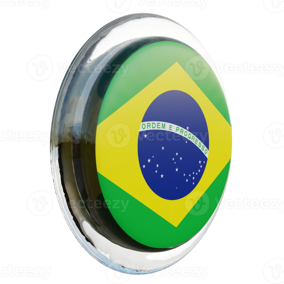 brasil izquierda vista 3d textura brillante círculo bandera png