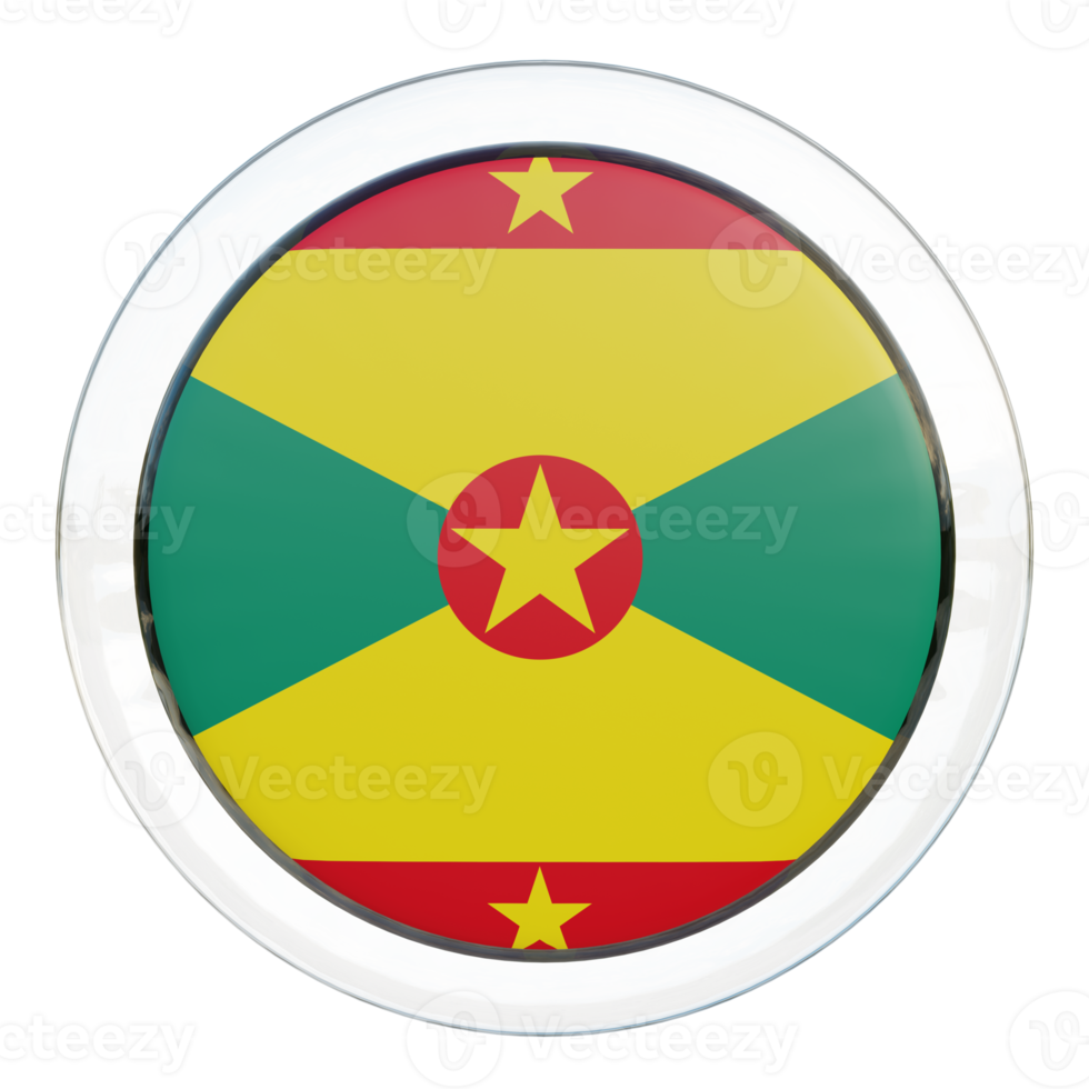 Grenada 3d textured glossy circle flag png