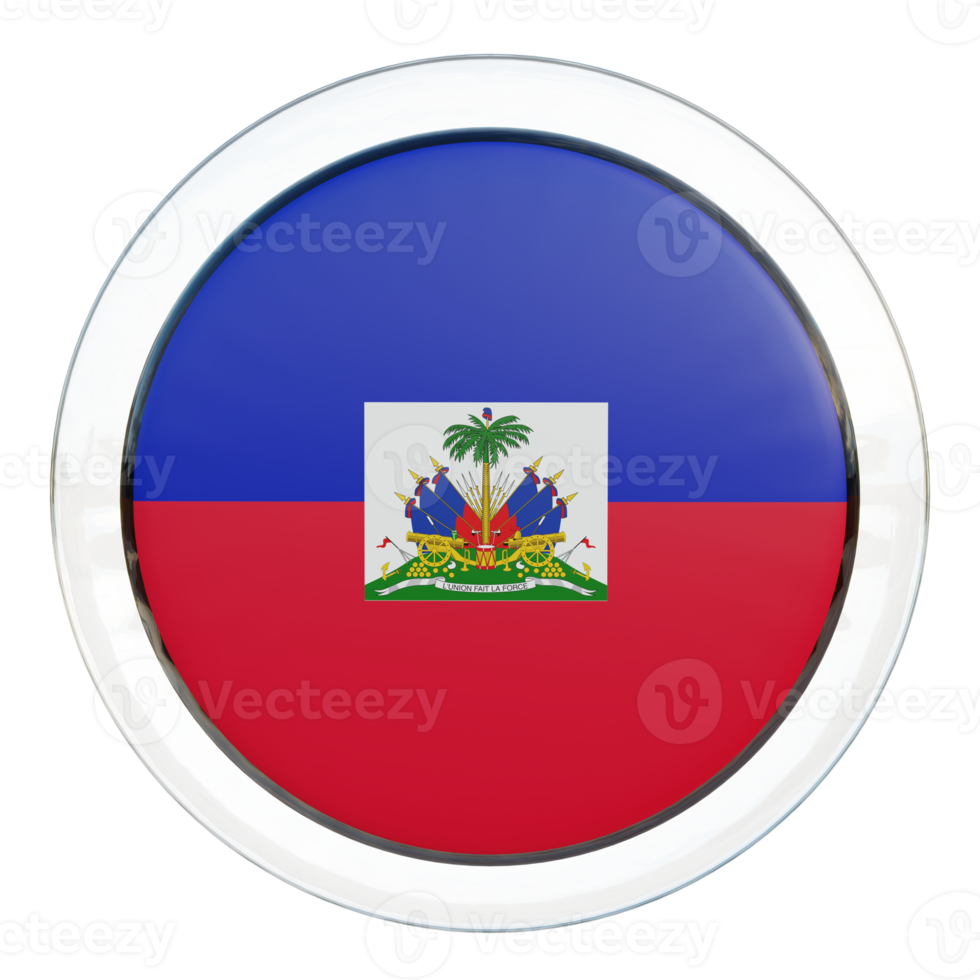 haiti 3d texturerad glansig cirkel flagga png