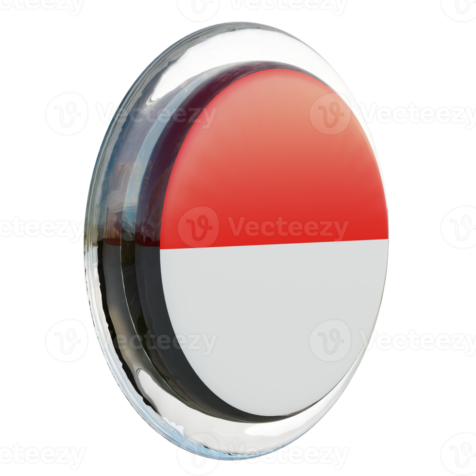Indonesia Left View 3d textured glossy circle flag png