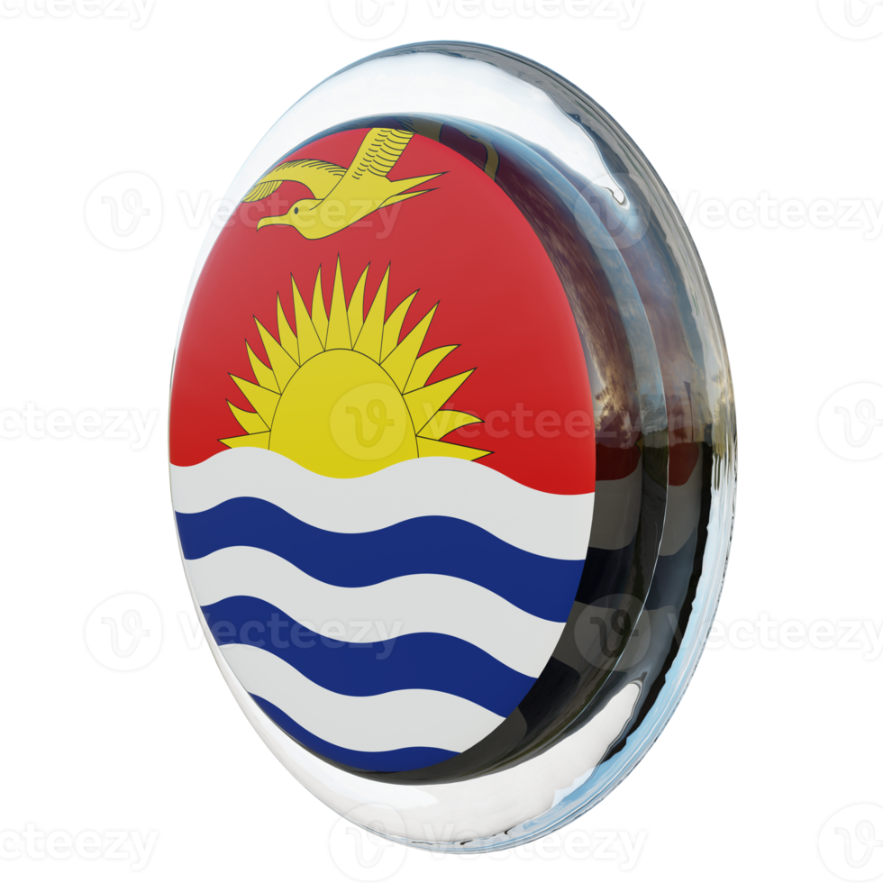 Kiribati Right View 3d textured glossy circle flag png