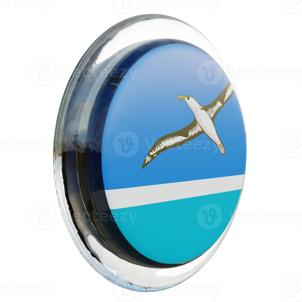 Midway Islands Left View 3d textured glossy circle flag png