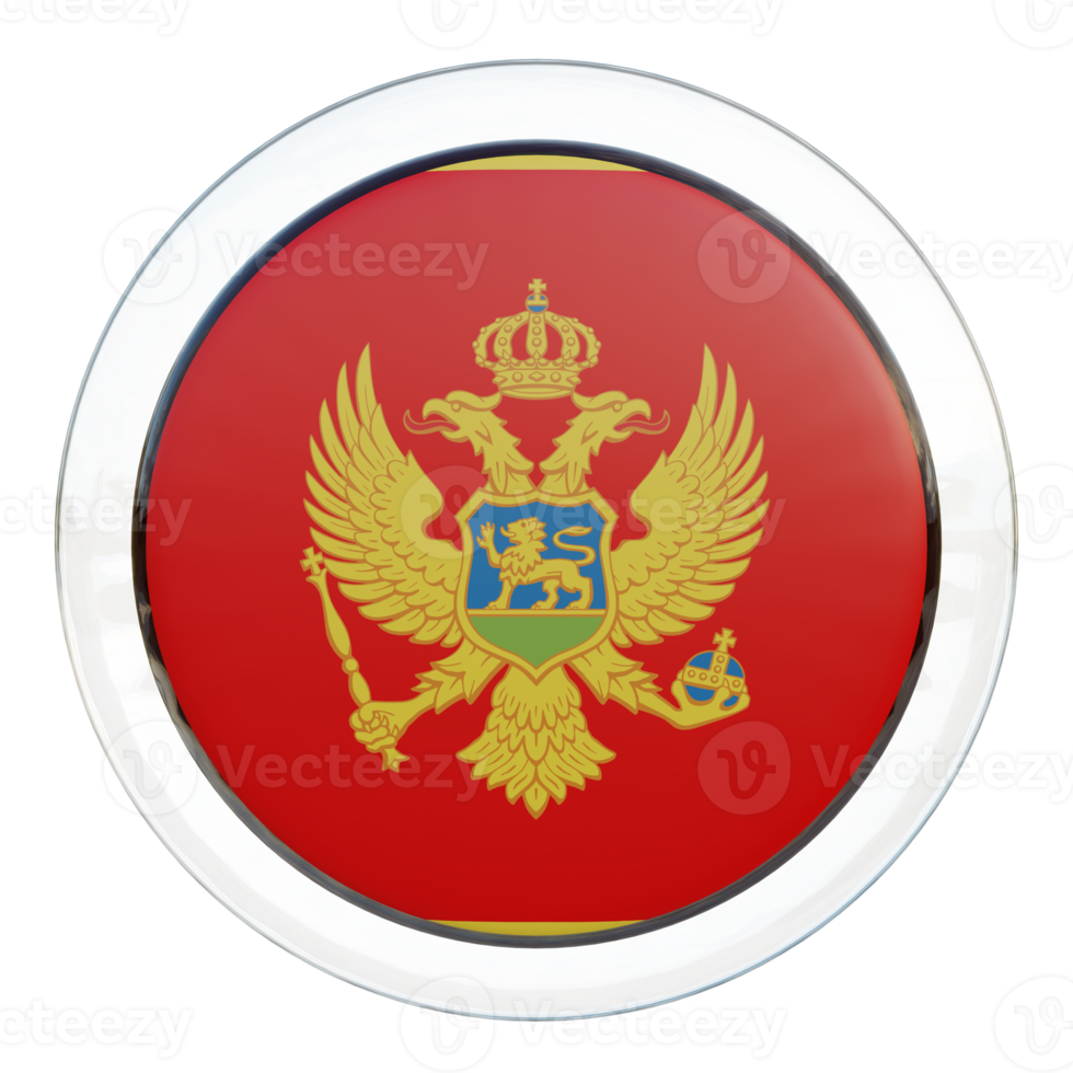 Montenegro 3d textured glossy circle flag png
