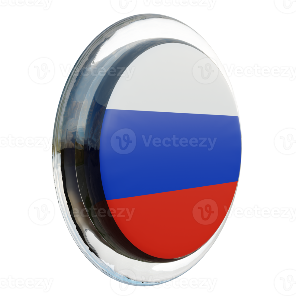 Russia Left View 3d textured glossy circle flag png
