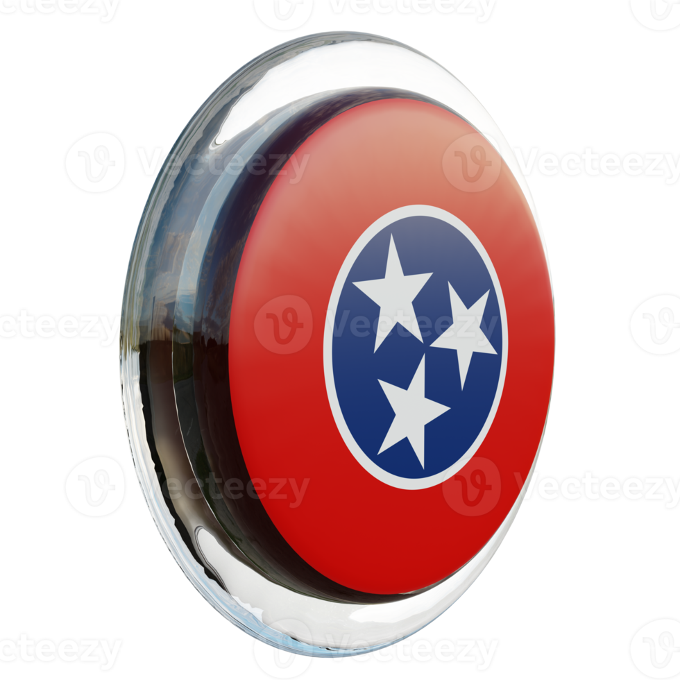 tennessee gauche vue 3d texturé cercle brillant drapeau png